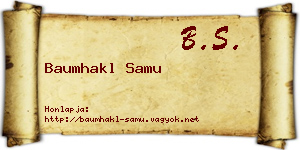 Baumhakl Samu névjegykártya